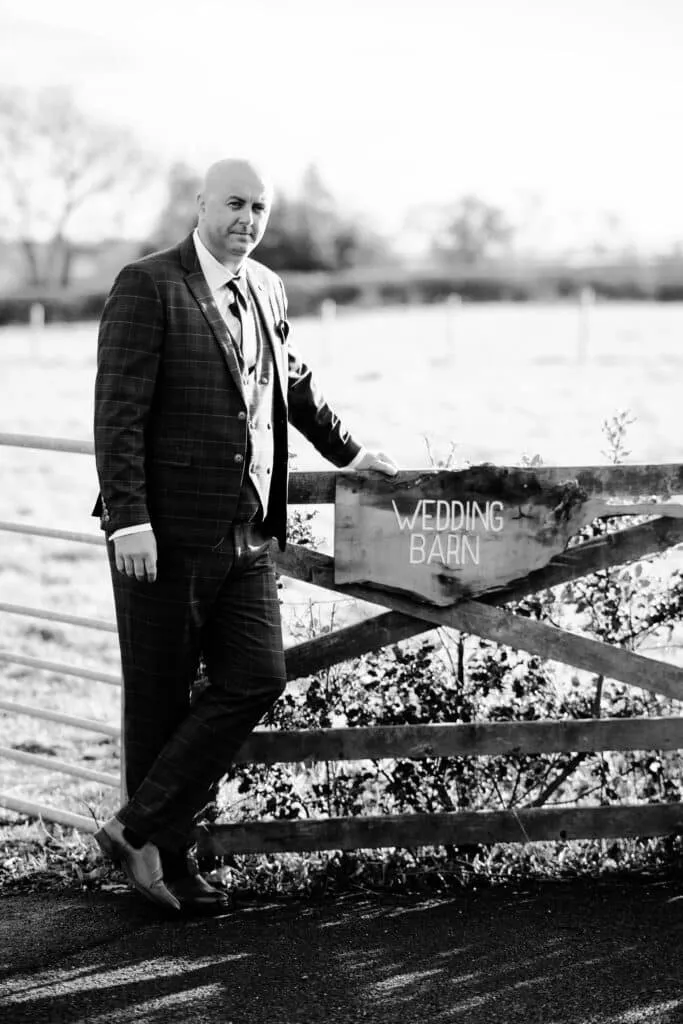 Runa Farm wedding photography - bride and groom at rustic barn venue in County Durham