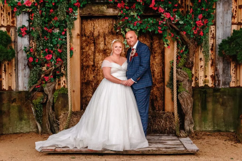 Runa Farm wedding photography - bride and groom at rustic barn venue in County Durham