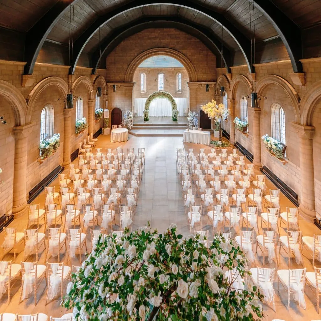 Sneaton Castle wedding - bride and groom at historic castle venue on Yorkshire coast
