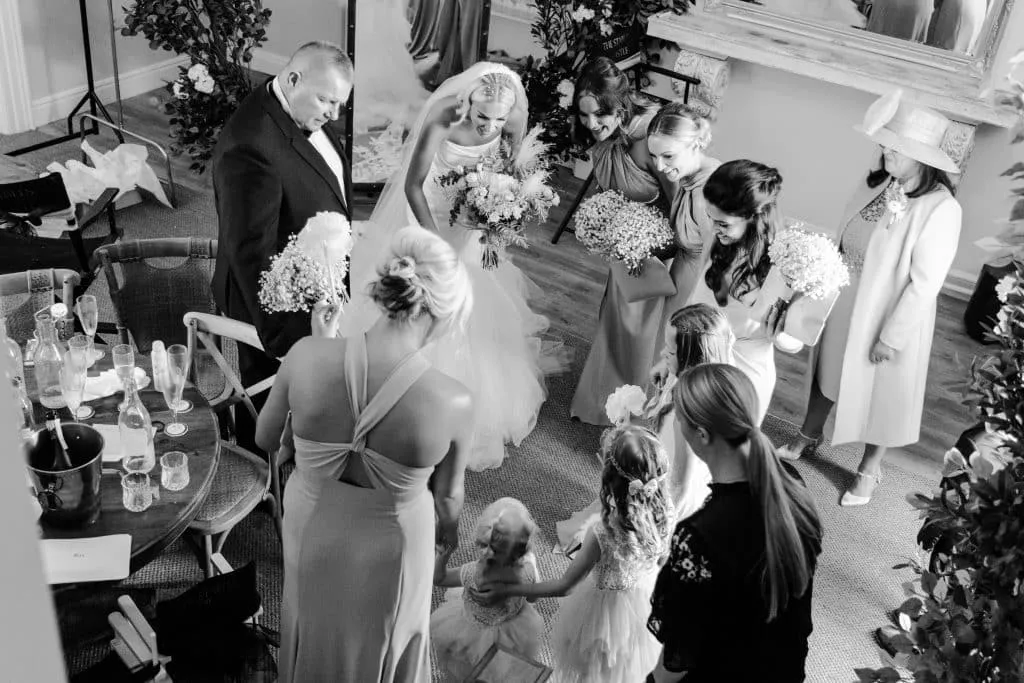 Sneaton Castle wedding - bride and groom at historic castle venue on Yorkshire coast