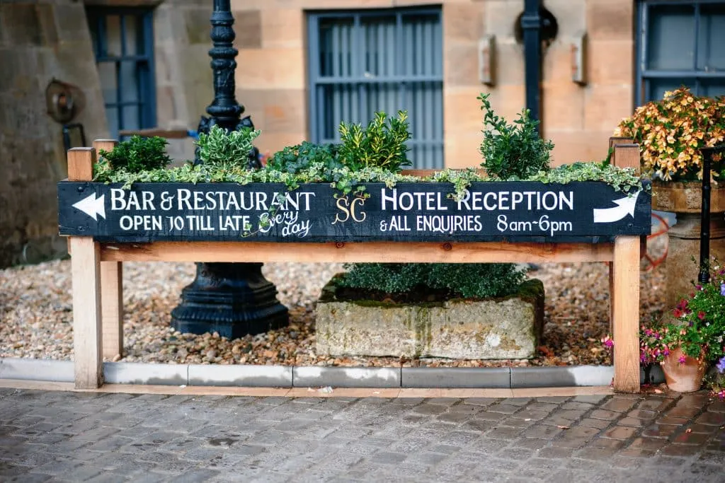 Sneaton Castle wedding - bride and groom at historic castle venue on Yorkshire coast